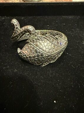 John Hardy 925 Sterling Silver Leaf Wrap Cuff Bracelet
